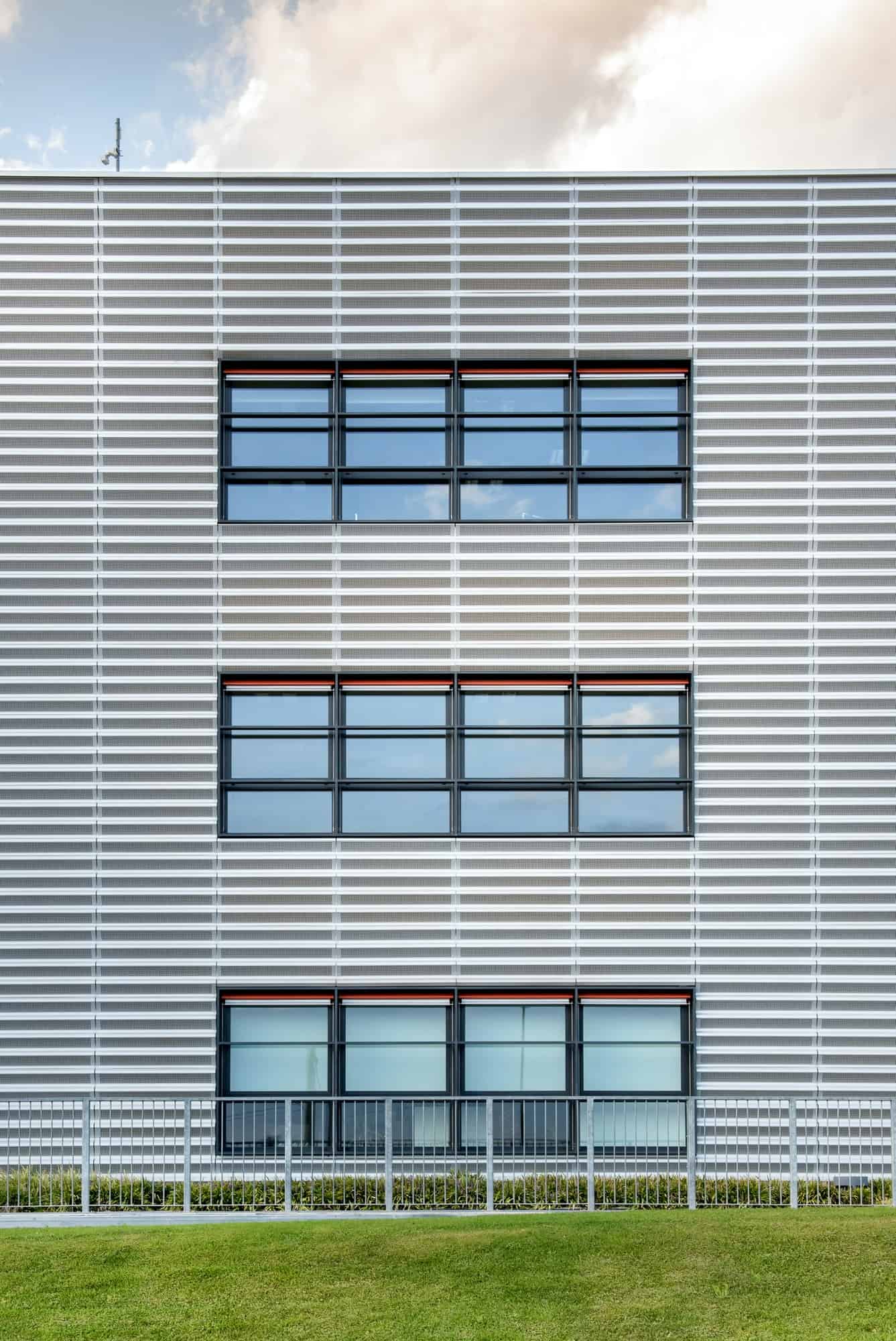 Symmetrical view of a modern commercial building